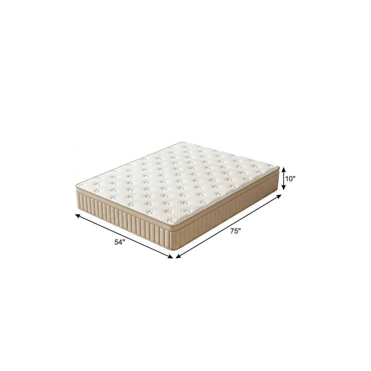 10" Full Double Gel Memory Foam Hybrid Mattress Homeroots Bed & Bath