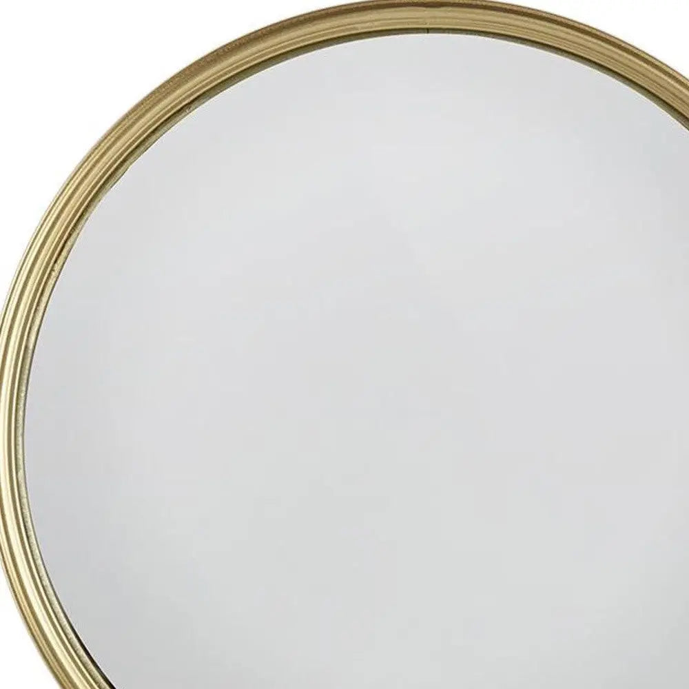 10" Gold Round Iron Textured Framed Accent Mirror Homeroots Bed & Bath