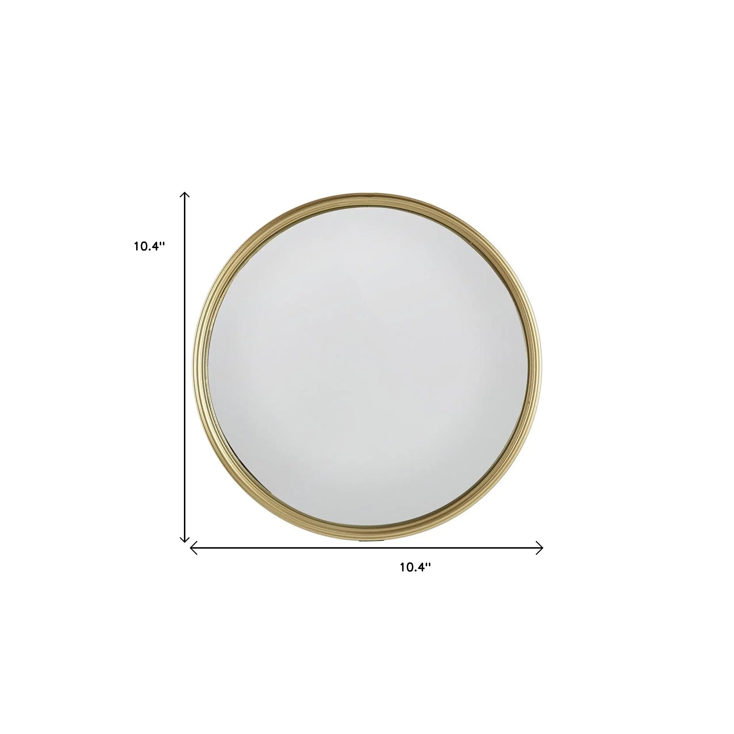 10" Gold Round Iron Textured Framed Accent Mirror Homeroots Bed & Bath