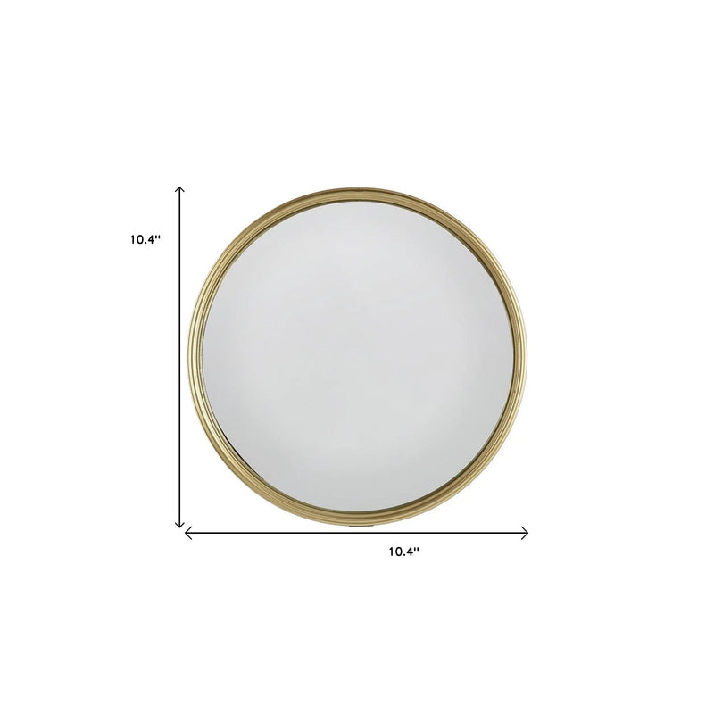 10" Gold Round Iron Textured Framed Accent Mirror Homeroots Bed & Bath