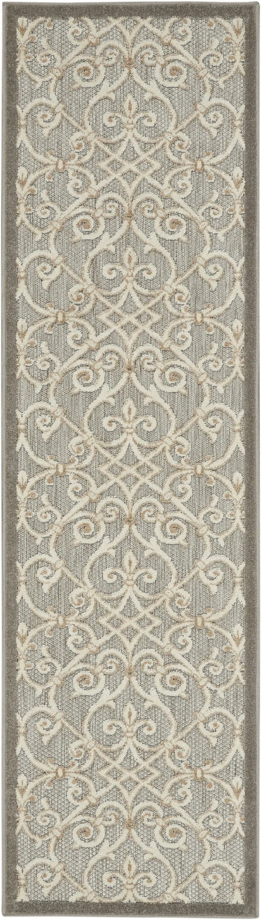 10' Gray And Ivory Indoor Outdoor Area Rug Homeroots Outdoor