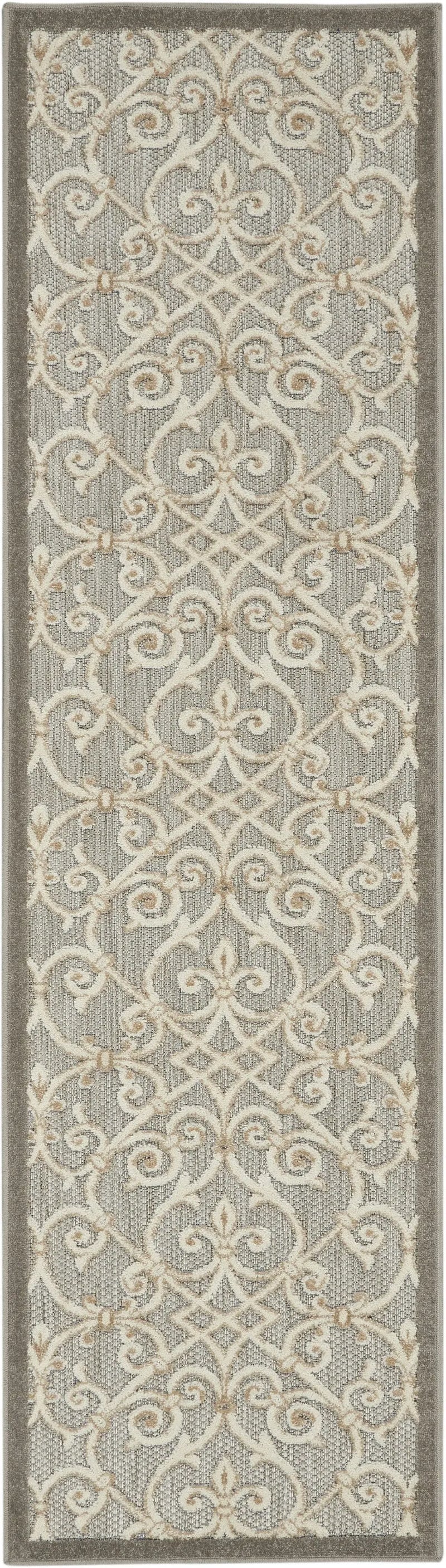 10' Gray And Ivory Indoor Outdoor Area Rug Homeroots Outdoor