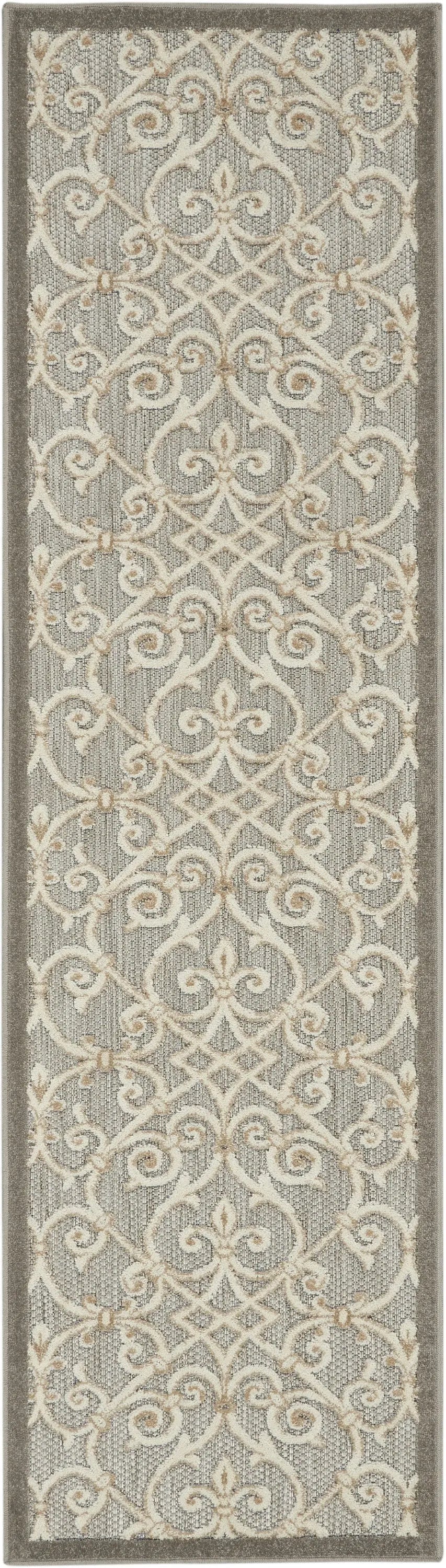 10' Gray And Ivory Indoor Outdoor Area Rug Homeroots Outdoor