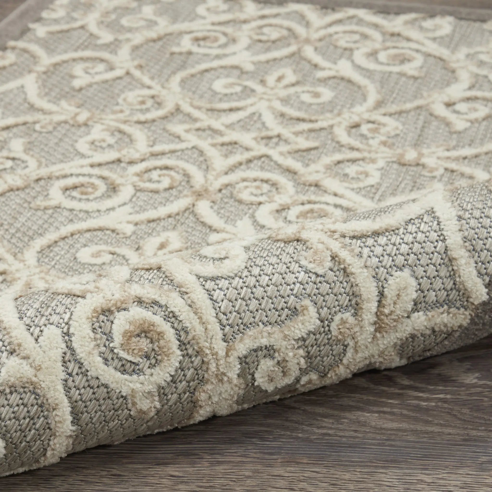 10' Gray And Ivory Indoor Outdoor Area Rug Homeroots Outdoor
