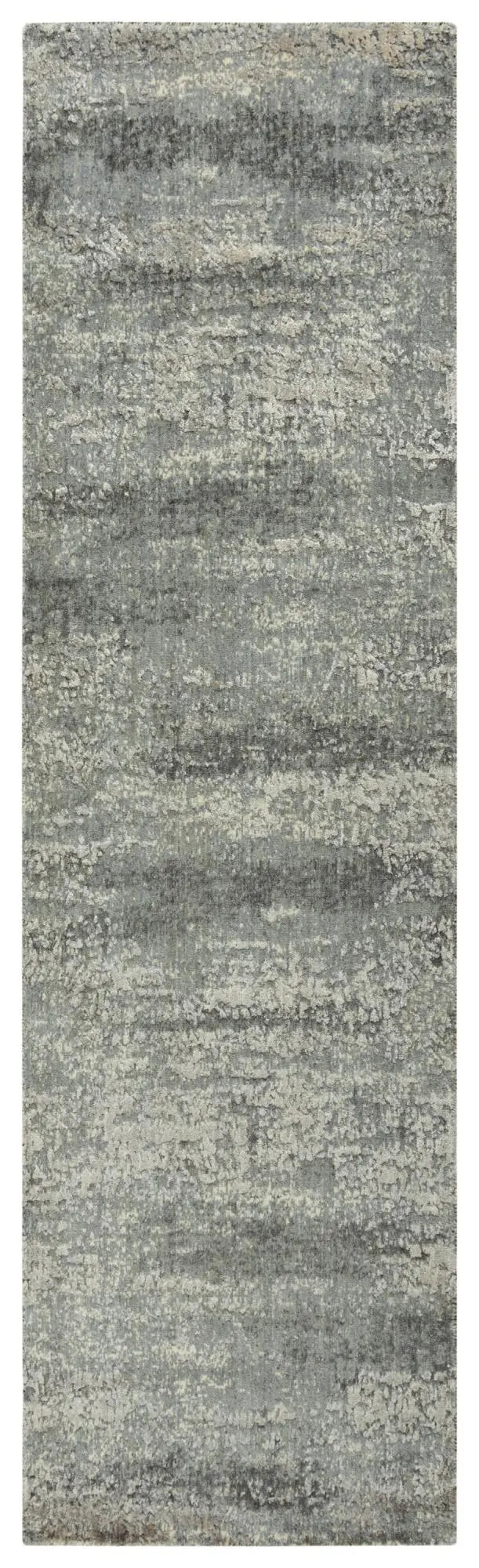 10' Gray And Ivory New Zealand Lambs Wool Abstract Hand Carved Handmade Area Rug Homeroots Home Decor