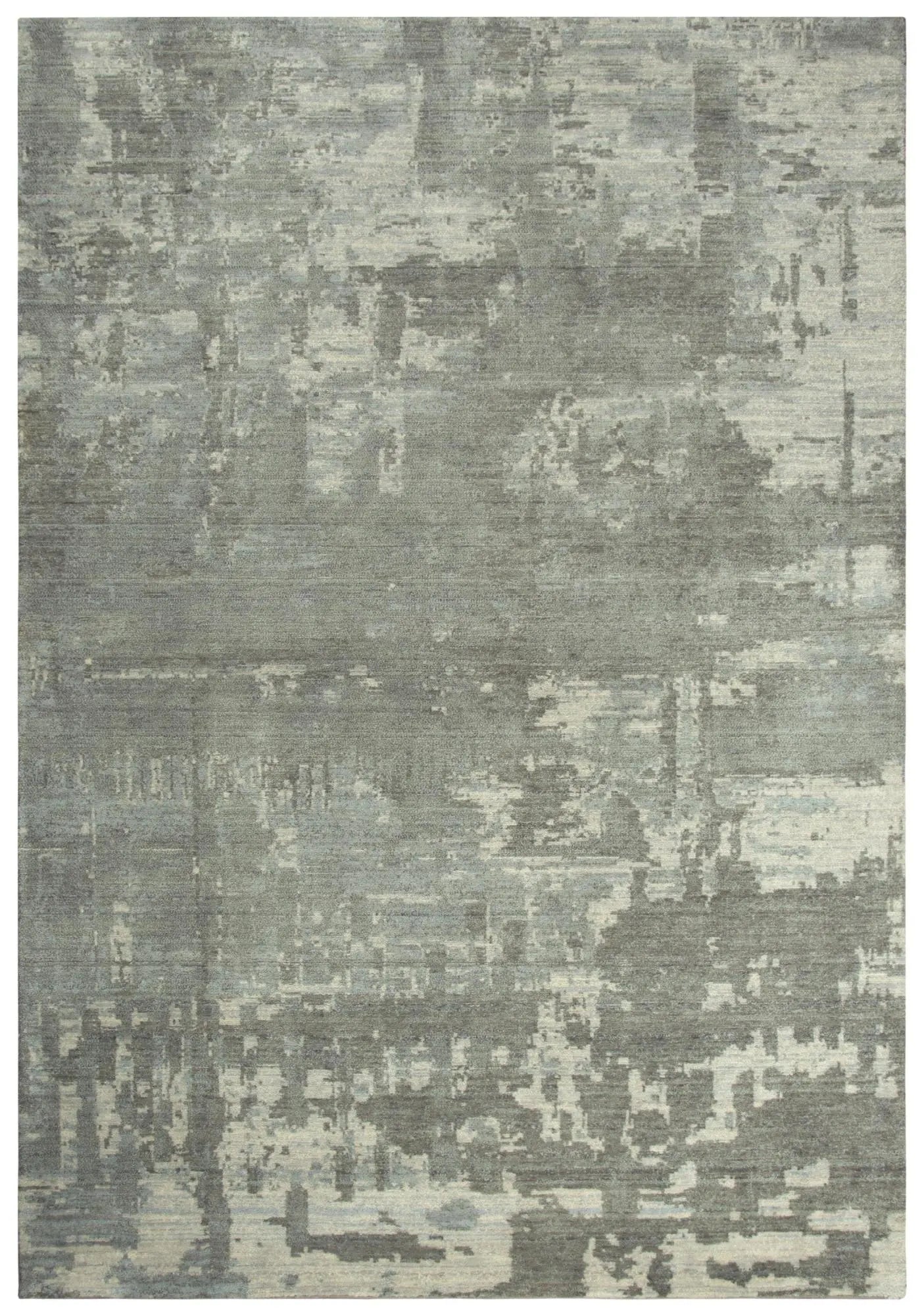 10' Gray And Light Gray New Zealand Lambs Wool Abstract Hand Carved Handmade Area Rug Homeroots Home Decor
