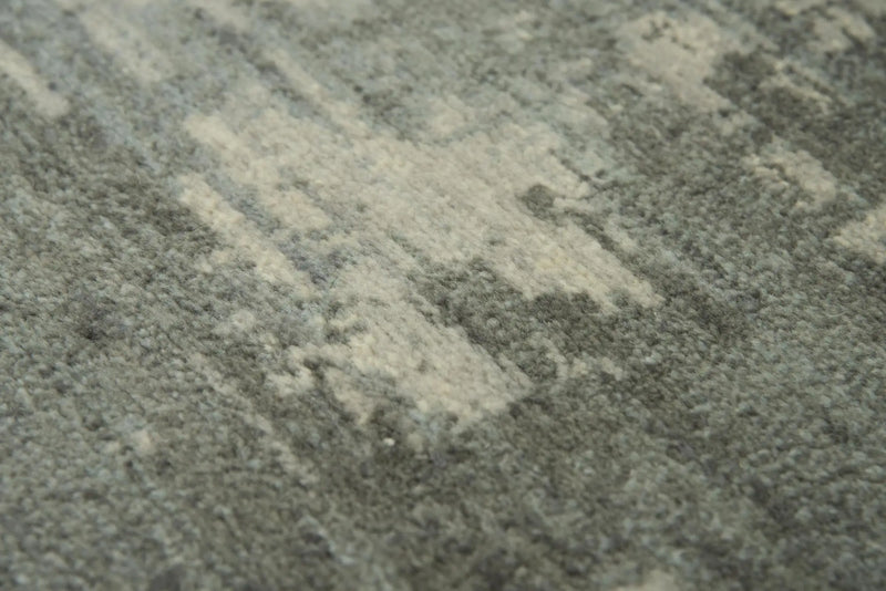 10' Gray And Light Gray New Zealand Lambs Wool Abstract Hand Carved Handmade Area Rug Homeroots Home Decor