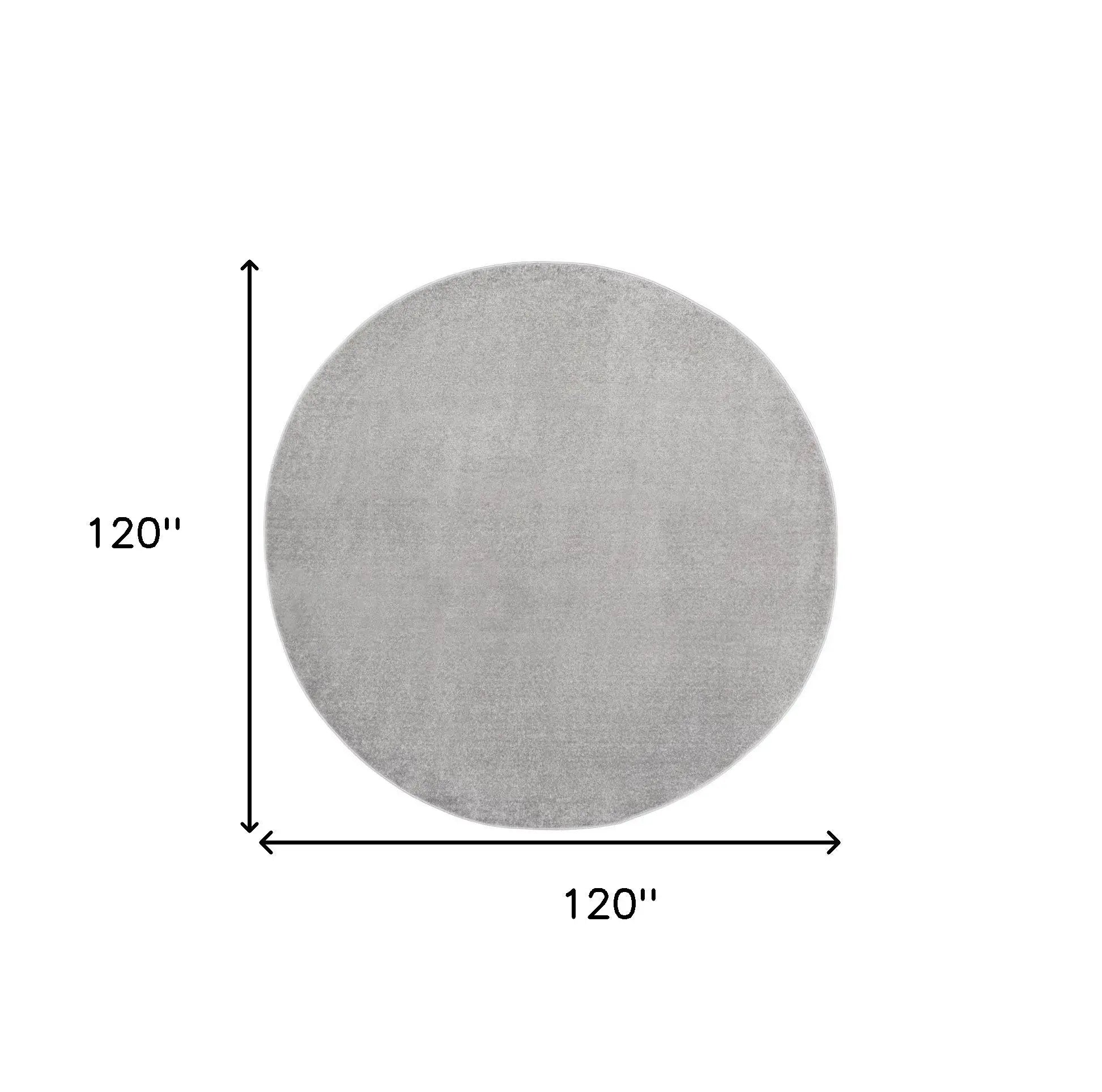 10' Gray And Silver Round Indoor Outdoor Area Rug Homeroots Outdoor