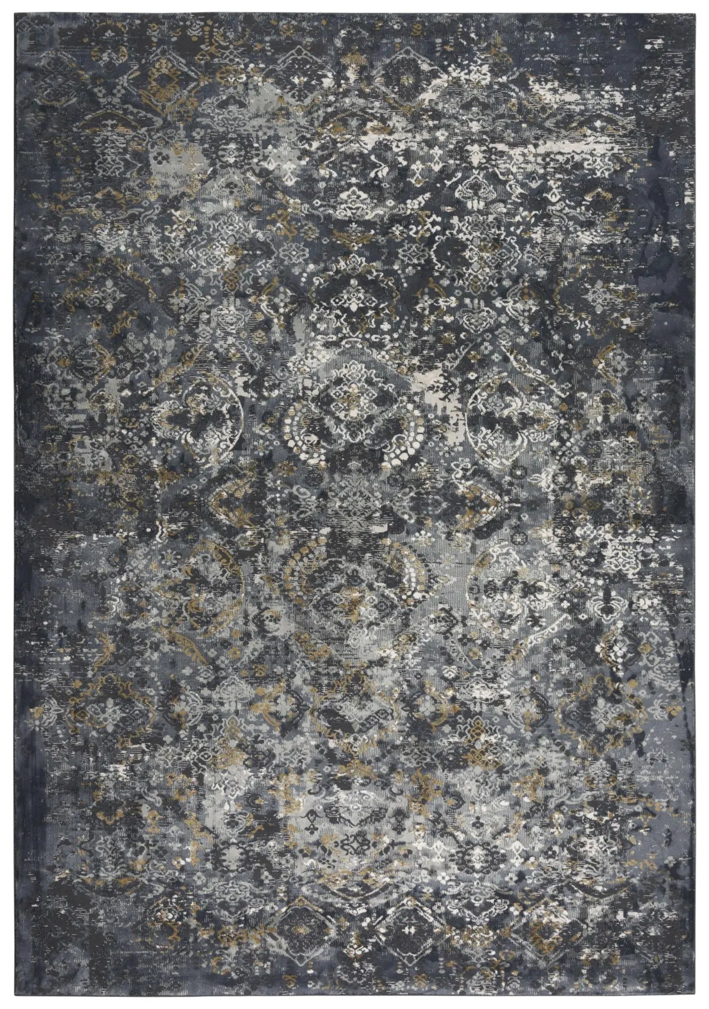 10' Gray Charcoal And Ivory Trellis Area Rug Homeroots Home Decor