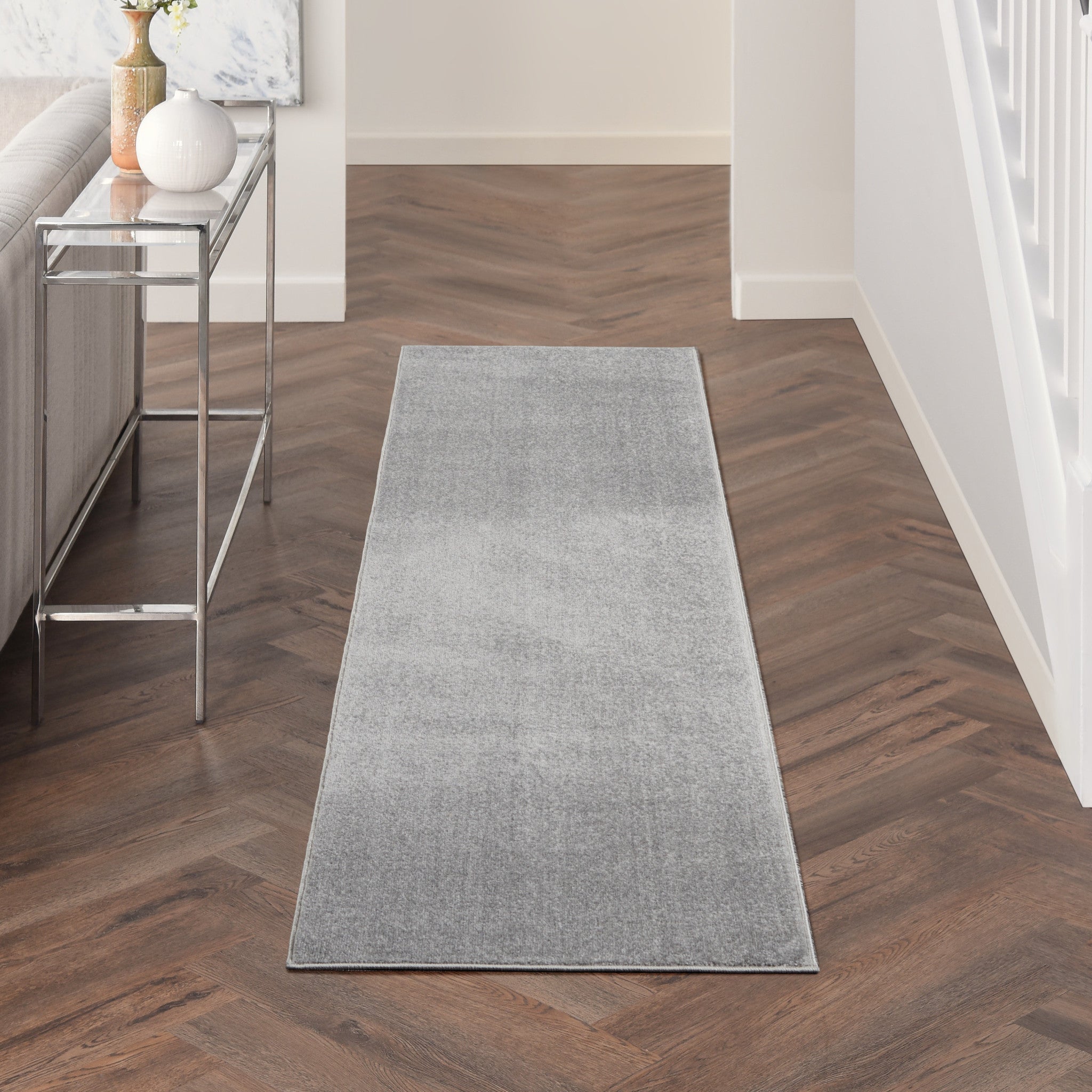 10' Gray Indoor Outdoor Runner Rug - GreatEagleInc