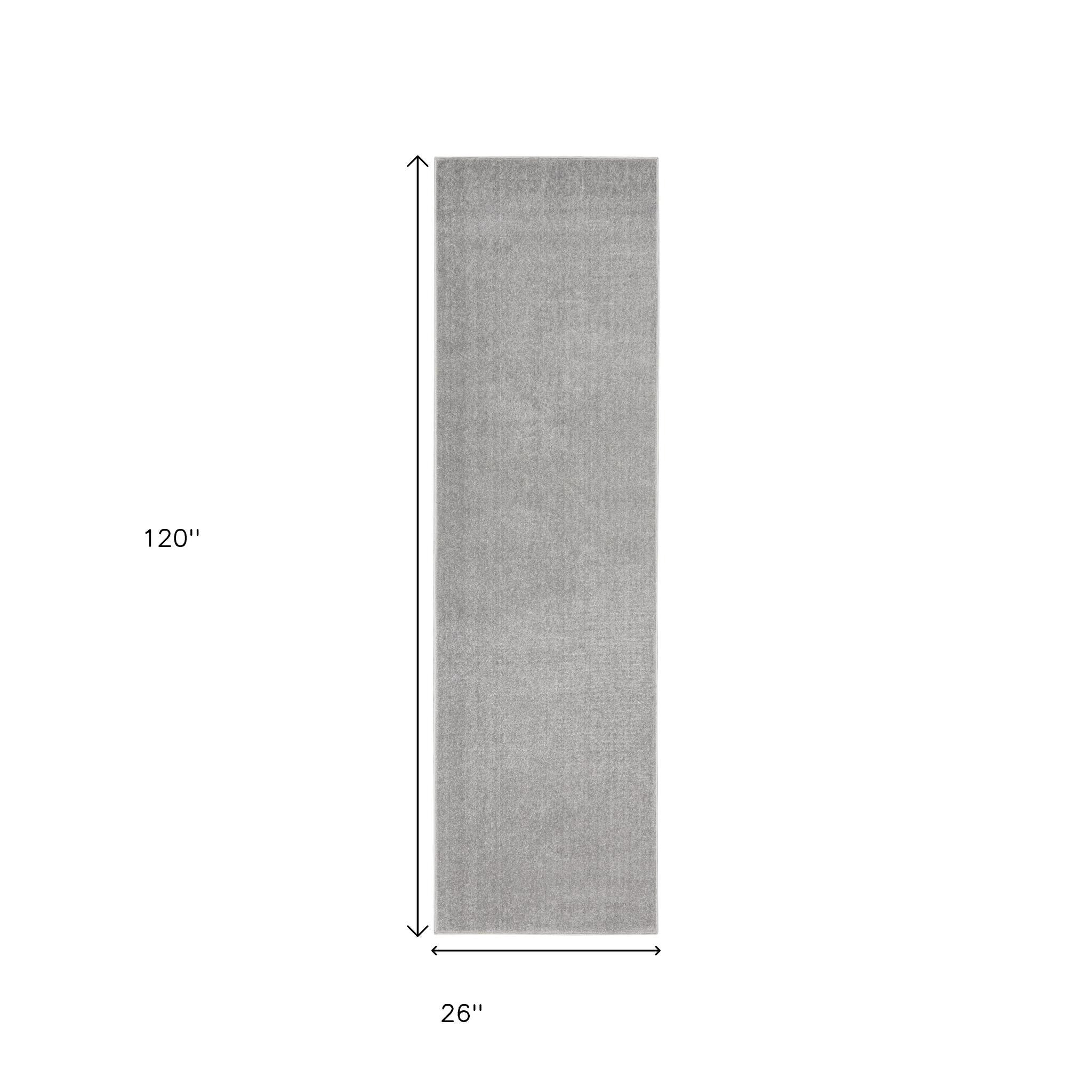 10' Gray Indoor Outdoor Runner Rug - GreatEagleInc