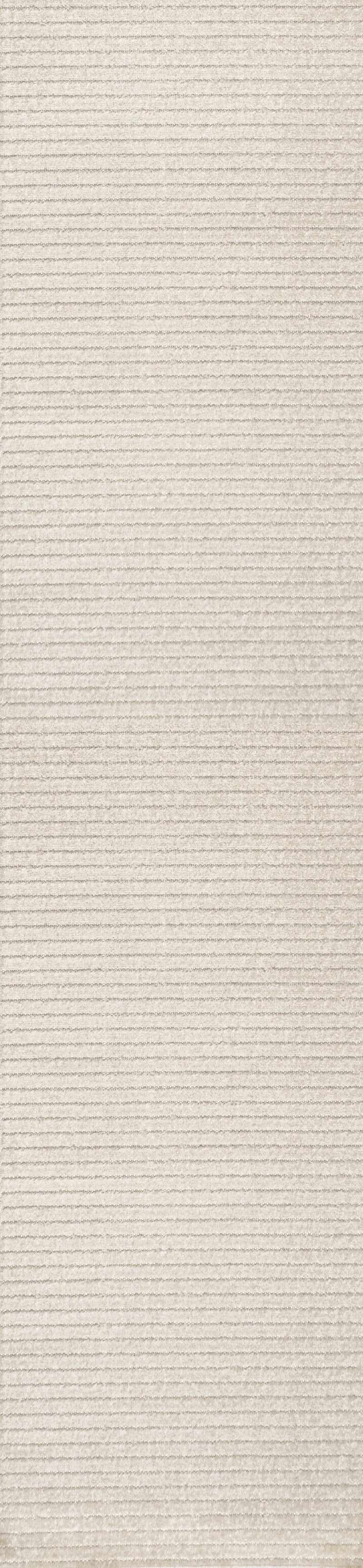 10' Ivory And Cream Striped Indoor Outdoor Runner Rug Homeroots Outdoor