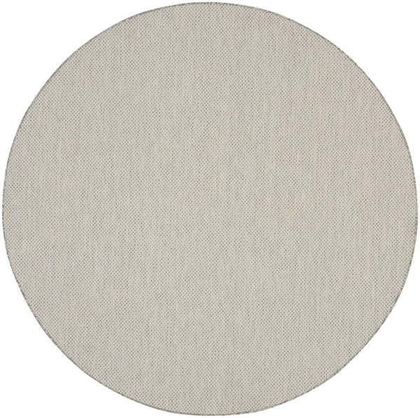 10' Ivory And Gray Round Geometric Indoor Outdoor Area Rug Homeroots Outdoor