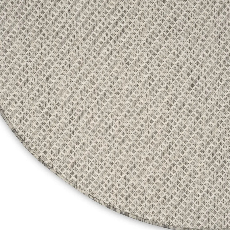 10' Ivory And Gray Round Geometric Indoor Outdoor Area Rug Homeroots Outdoor