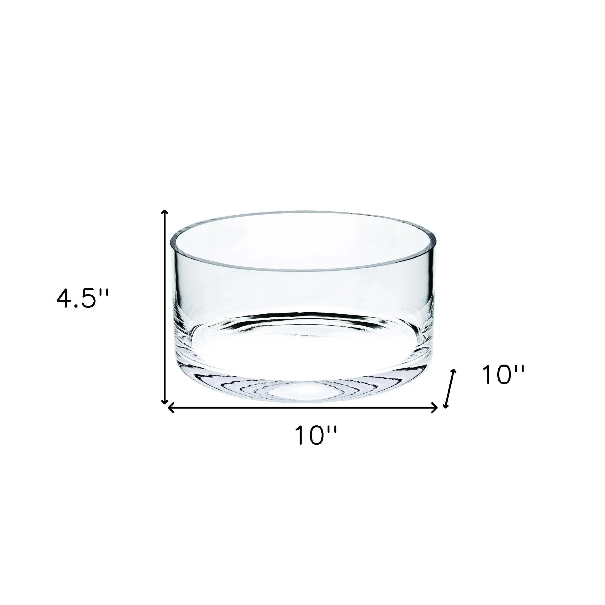 10" Mouth Blown Crystal European Made Crystal Bowl Homeroots Kitchen & Dining