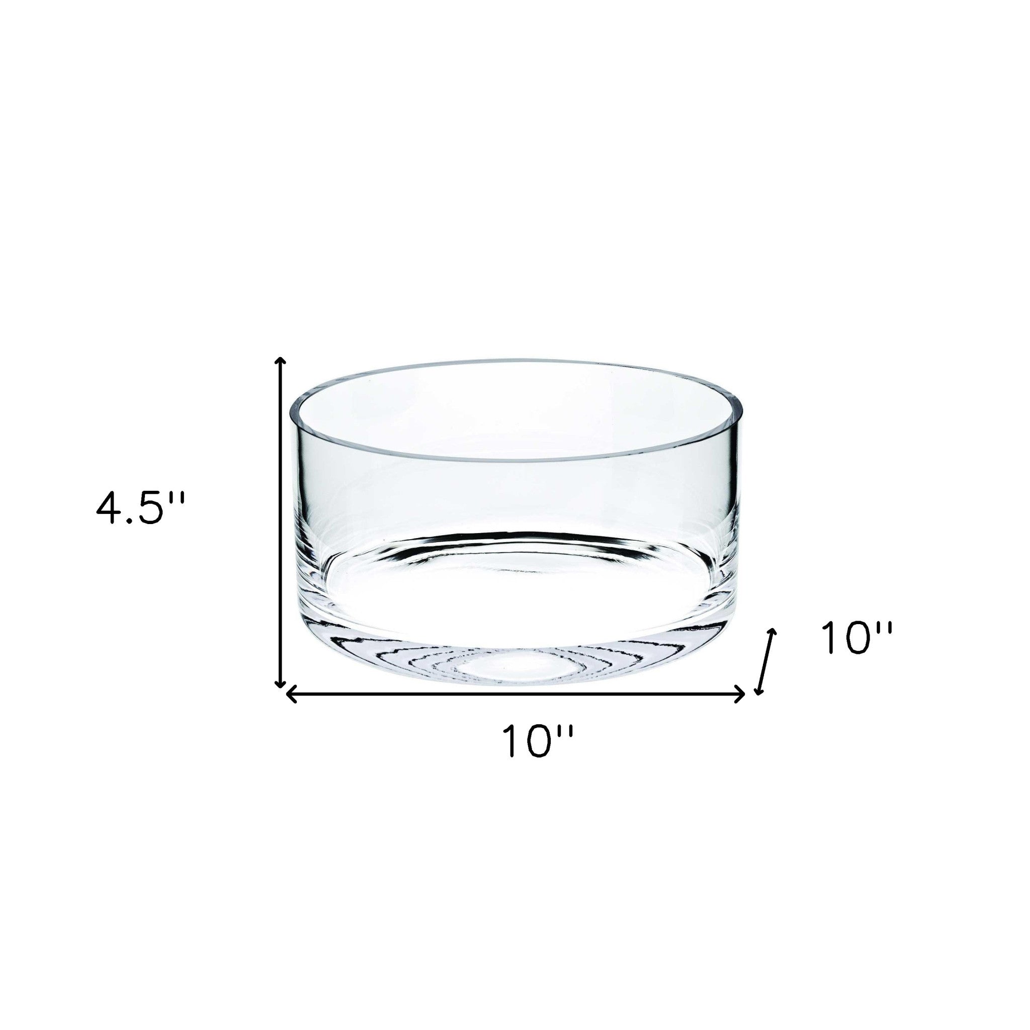 10" Mouth Blown Crystal European Made Crystal Bowl Homeroots Kitchen & Dining