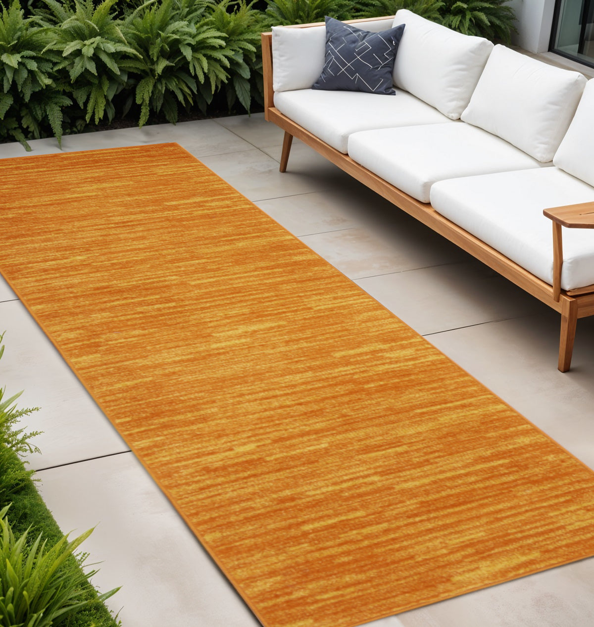 10' Orange Indoor Outdoor Runner Rug - GreatEagleInc