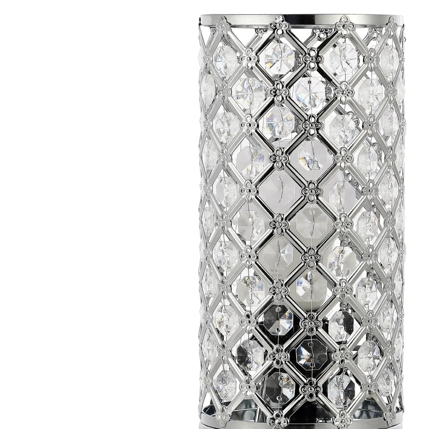 10" Silver Column Lamp Homeroots Lighting