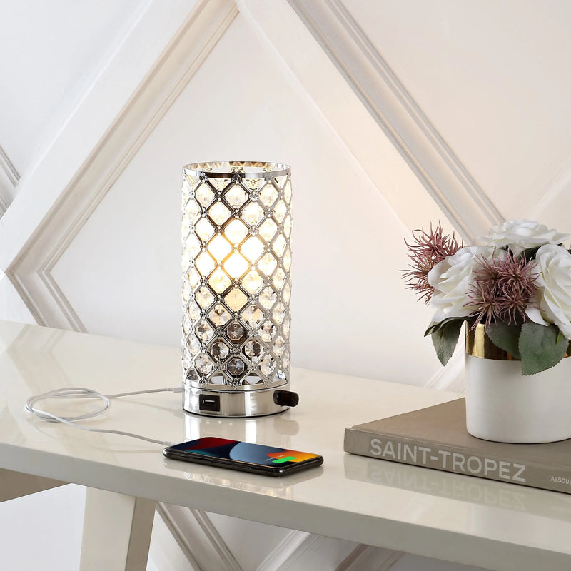 10" Silver Column Lamp Homeroots Lighting