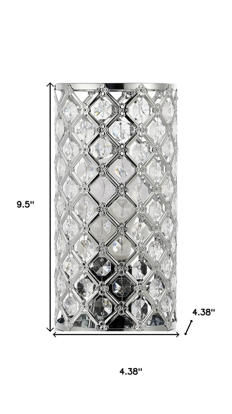 10" Silver Column Lamp Homeroots Lighting