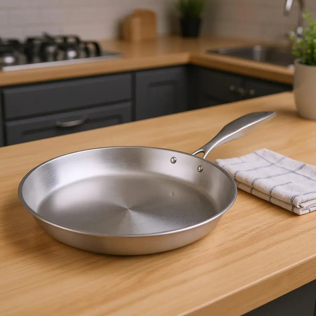 10" Silver Stainless Steel Frying Pan Homeroots Kitchen & Dining