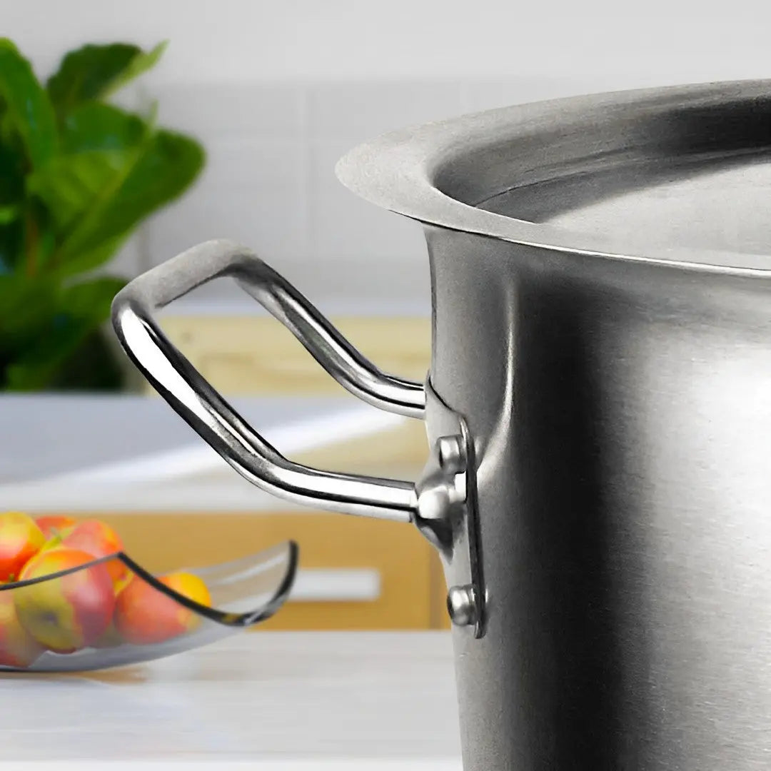 10" Silver Stainless Steel Stock Pot Homeroots Kitchen & Dining