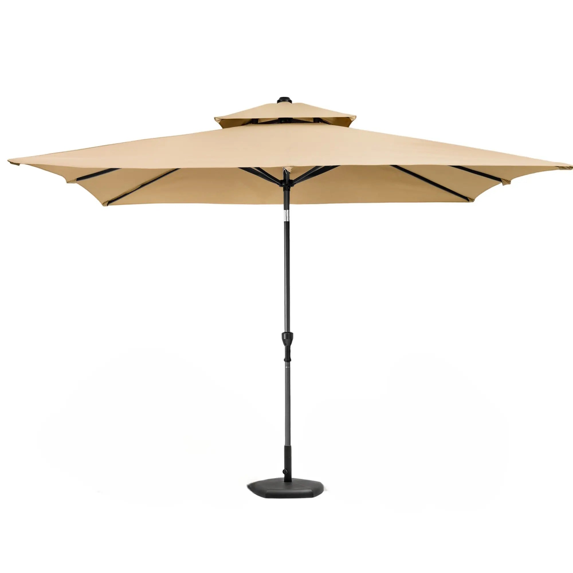 10' Tan Polyester Rectangular Tilt Market Patio Umbrella Homeroots Outdoor