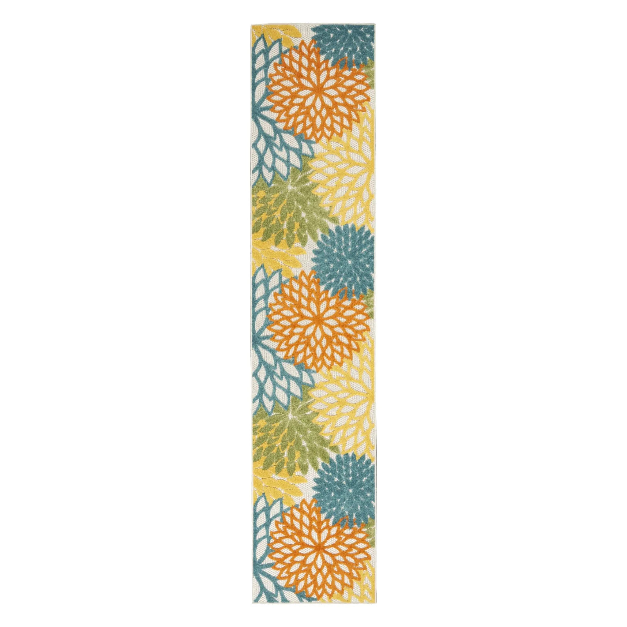 10' Turquoise Indoor Outdoor Runner Rug - GreatEagleInc