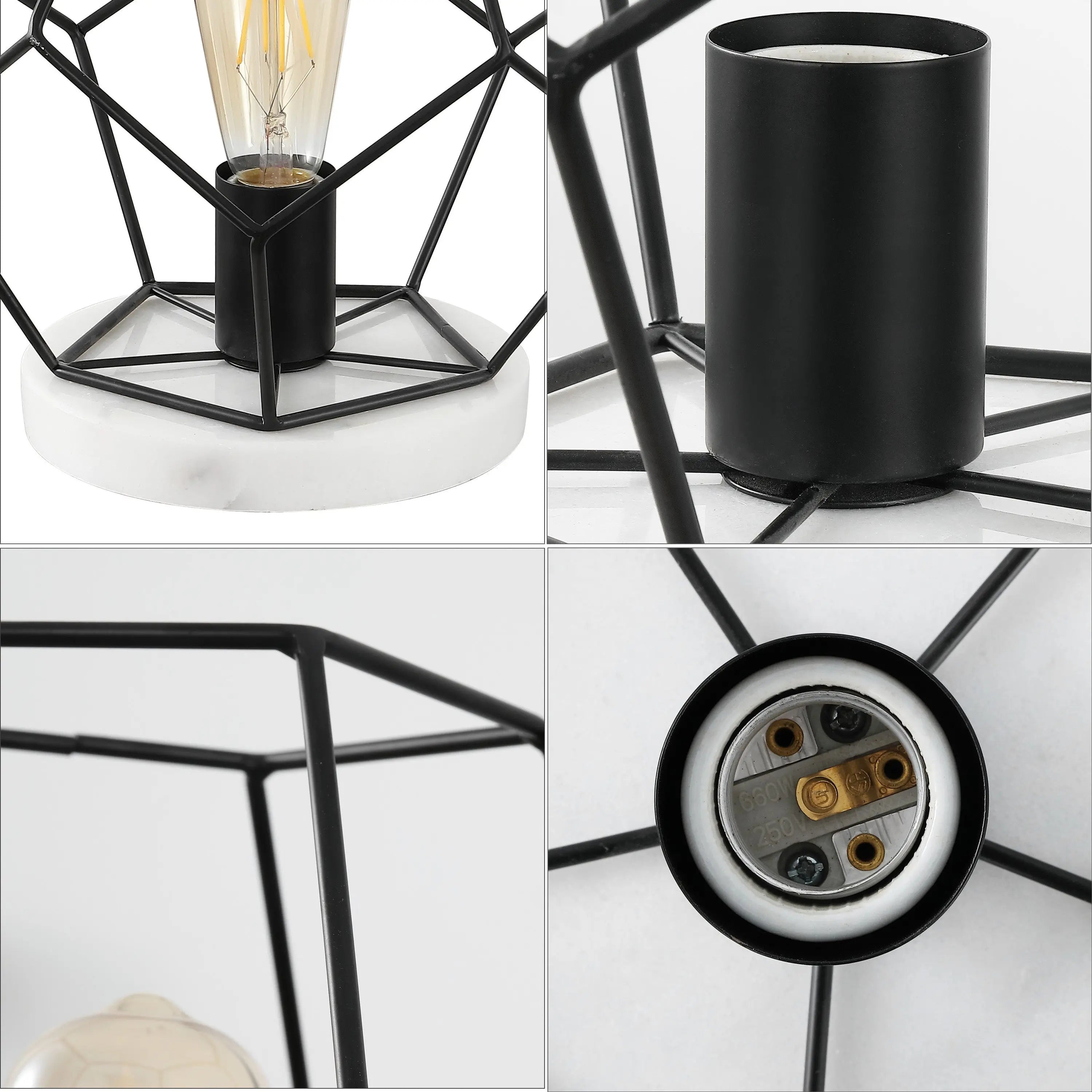 10" White Geometric Table Lamp Homeroots Lighting