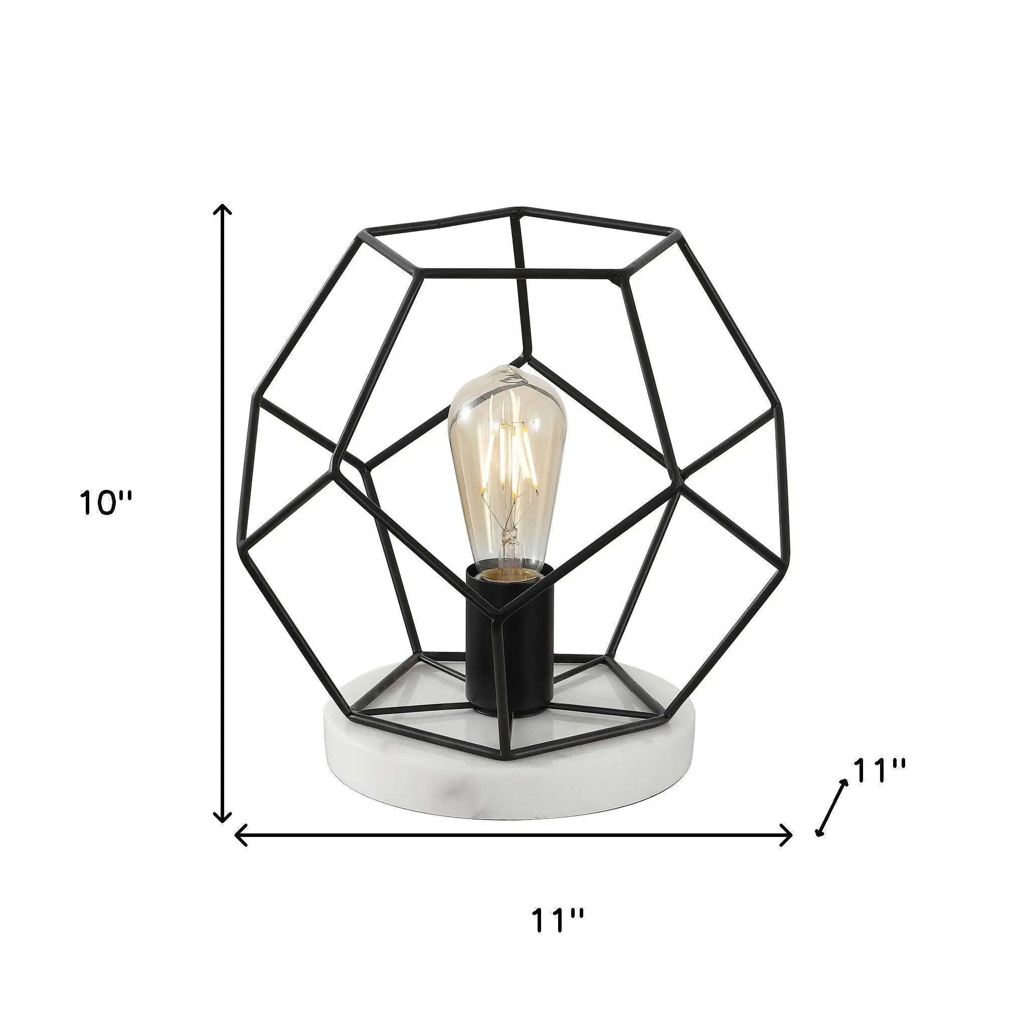 10" White Geometric Table Lamp Homeroots Lighting