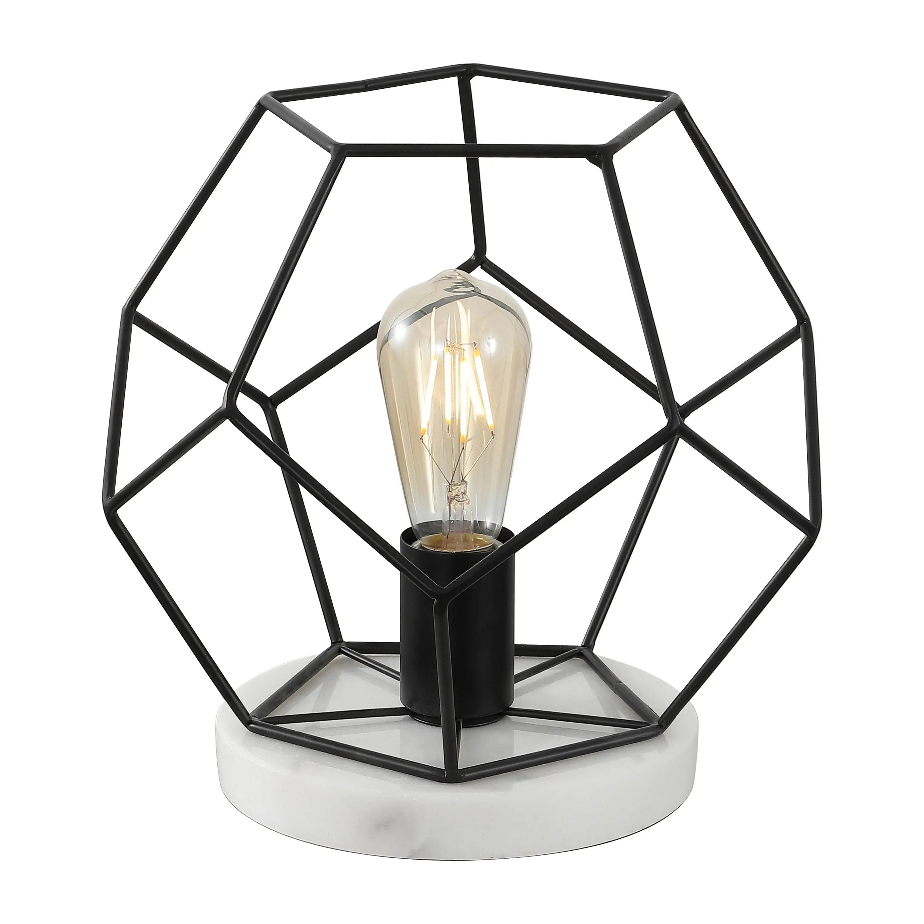10" White Geometric Table Lamp Homeroots Lighting