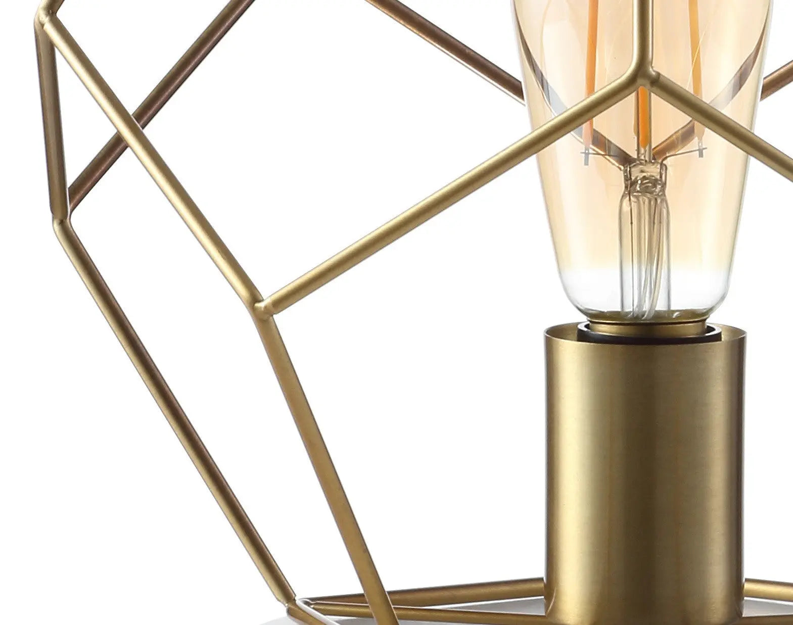 10" White Geometric Table Lamp Homeroots Lighting