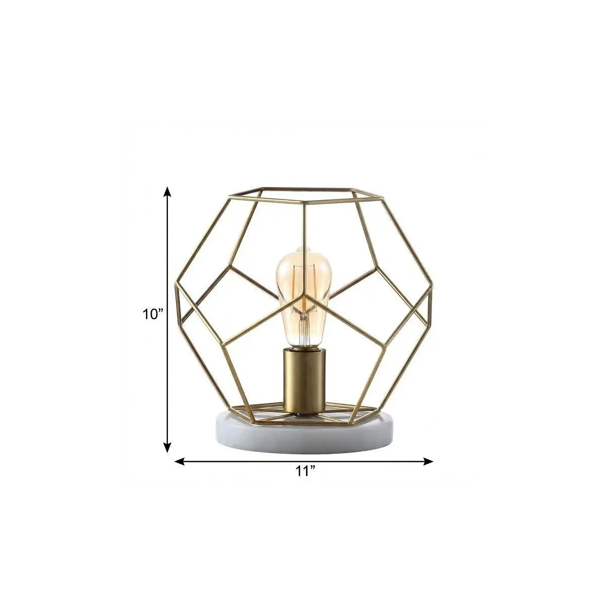 10" White Geometric Table Lamp Homeroots Lighting