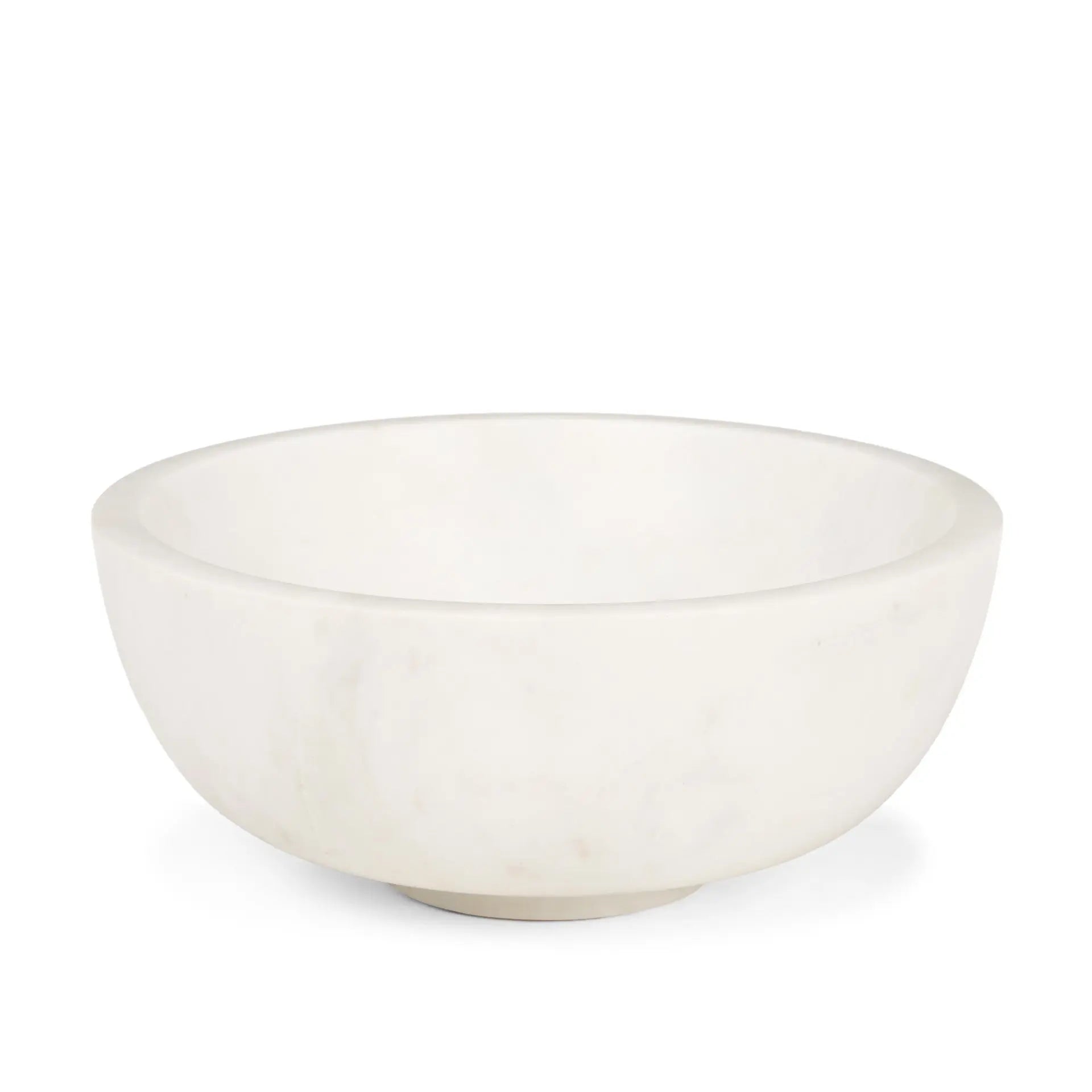 10" White Marble Round Centerpiece Bowl Homeroots Kitchen & Dining