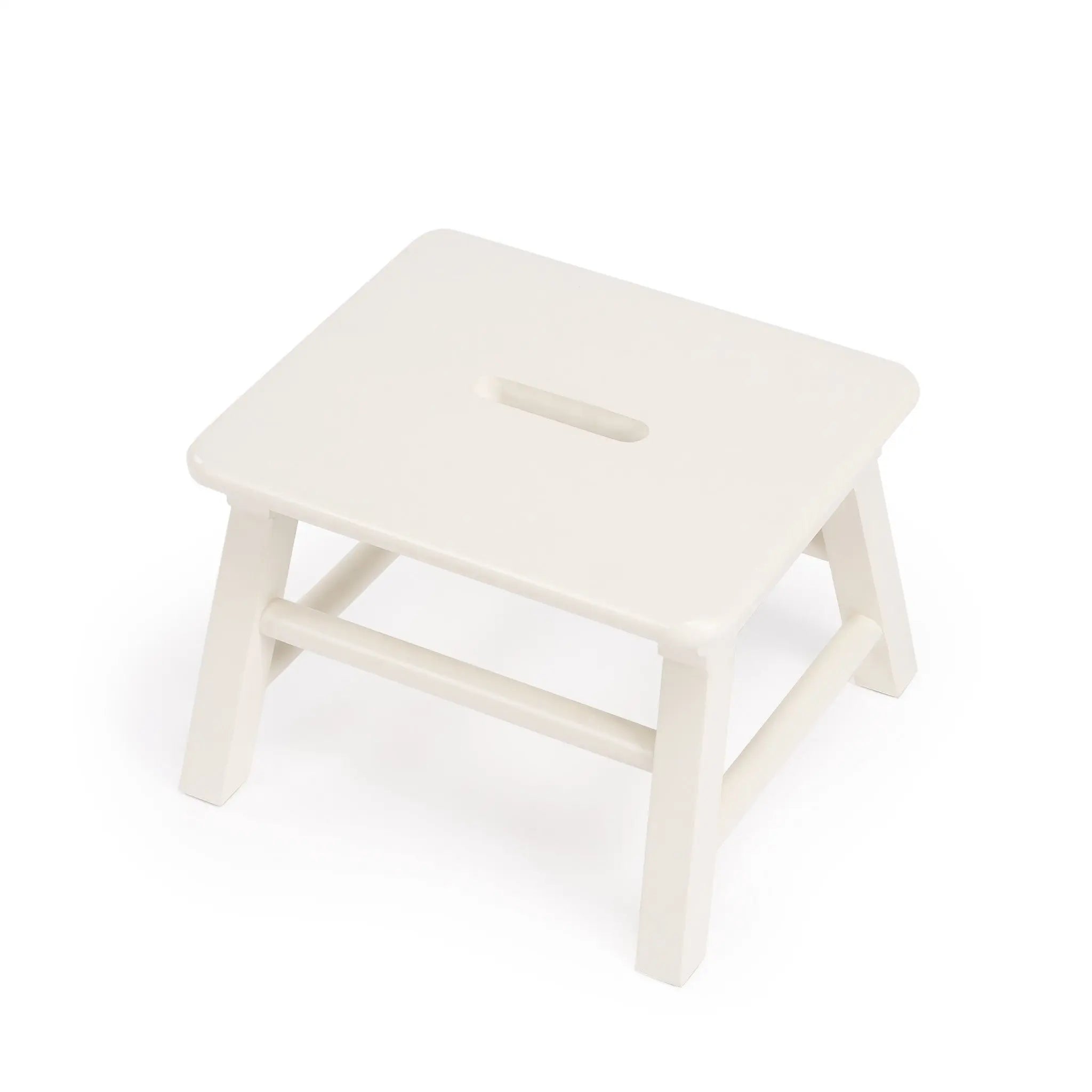 10" White Solid Wood Step Stool Homeroots Living Room