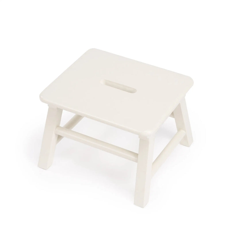 10" White Solid Wood Step Stool Homeroots Living Room