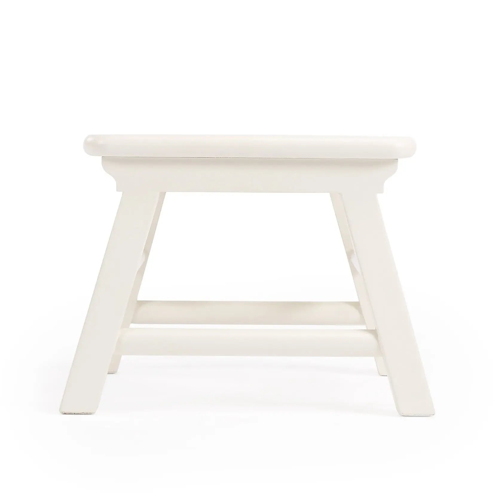10" White Solid Wood Step Stool Homeroots Living Room