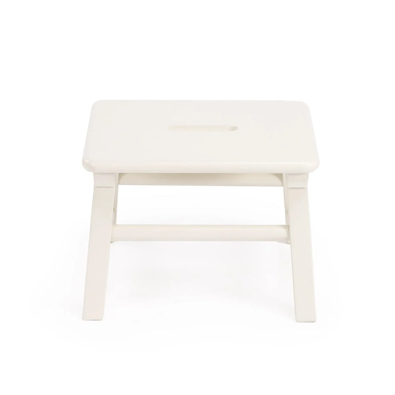 10" White Solid Wood Step Stool Homeroots Living Room