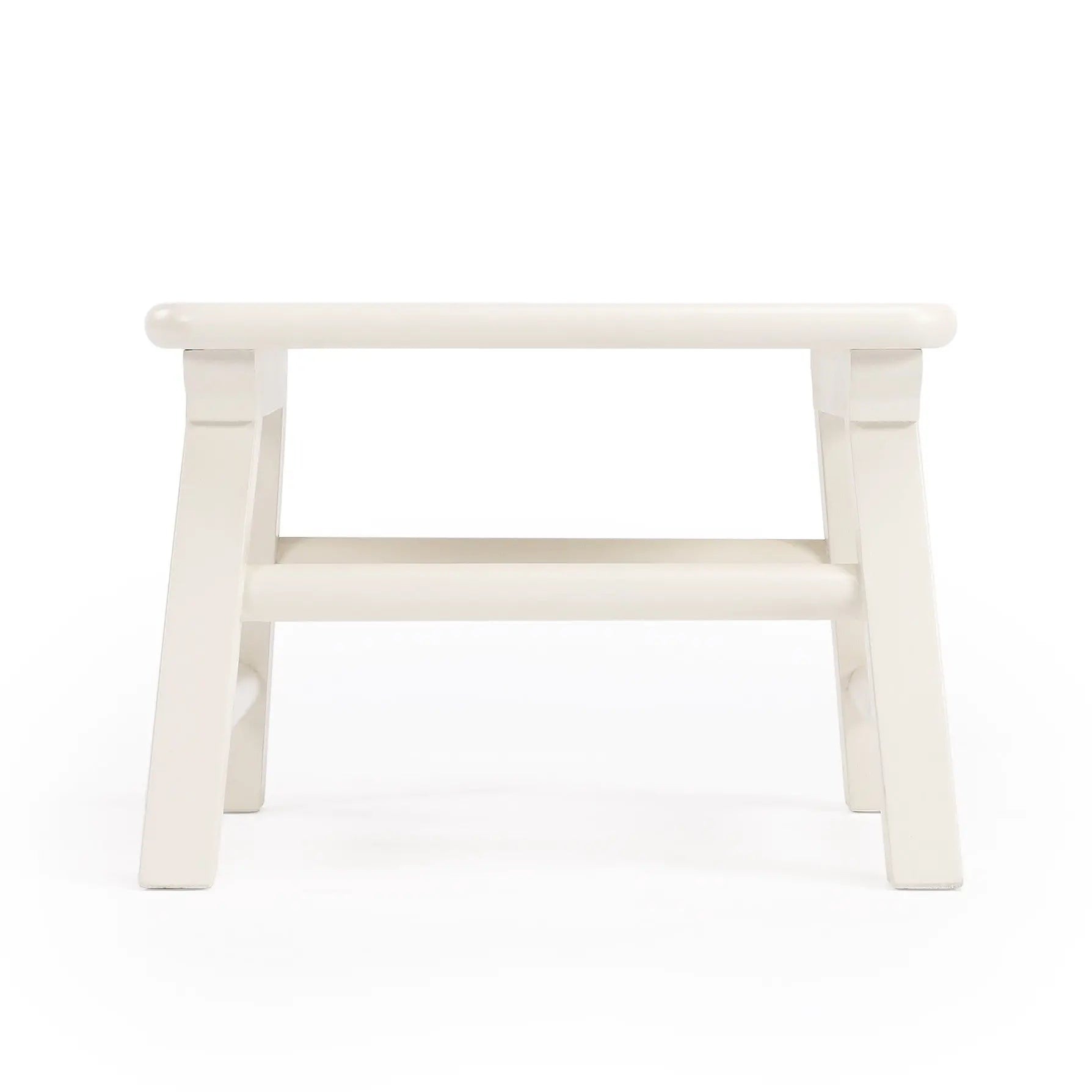 10" White Solid Wood Step Stool Homeroots Living Room
