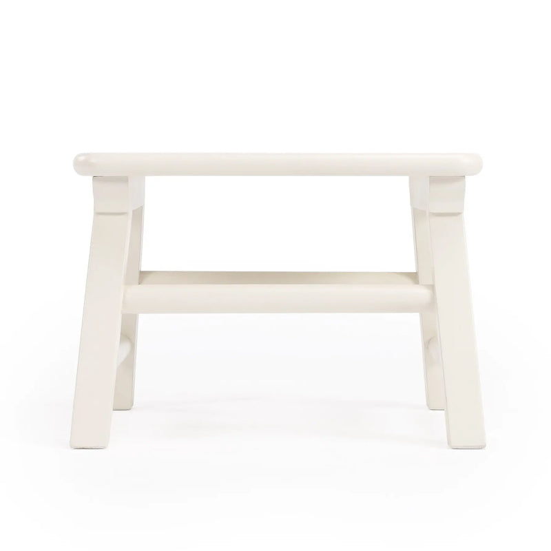 10" White Solid Wood Step Stool Homeroots Living Room