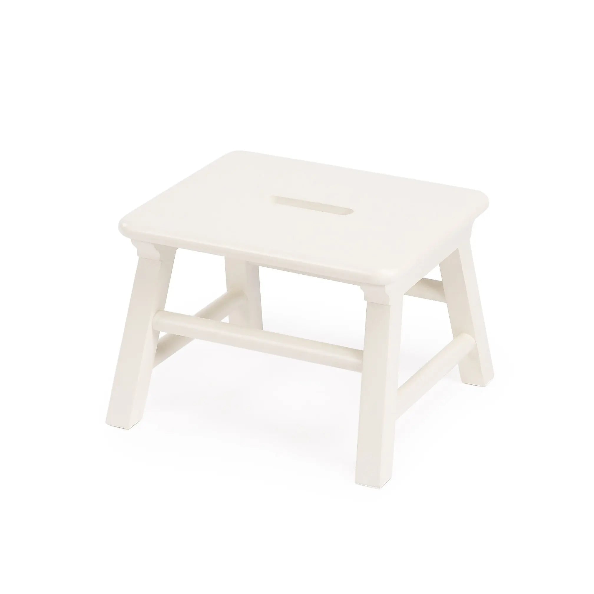 10" White Solid Wood Step Stool Homeroots Living Room