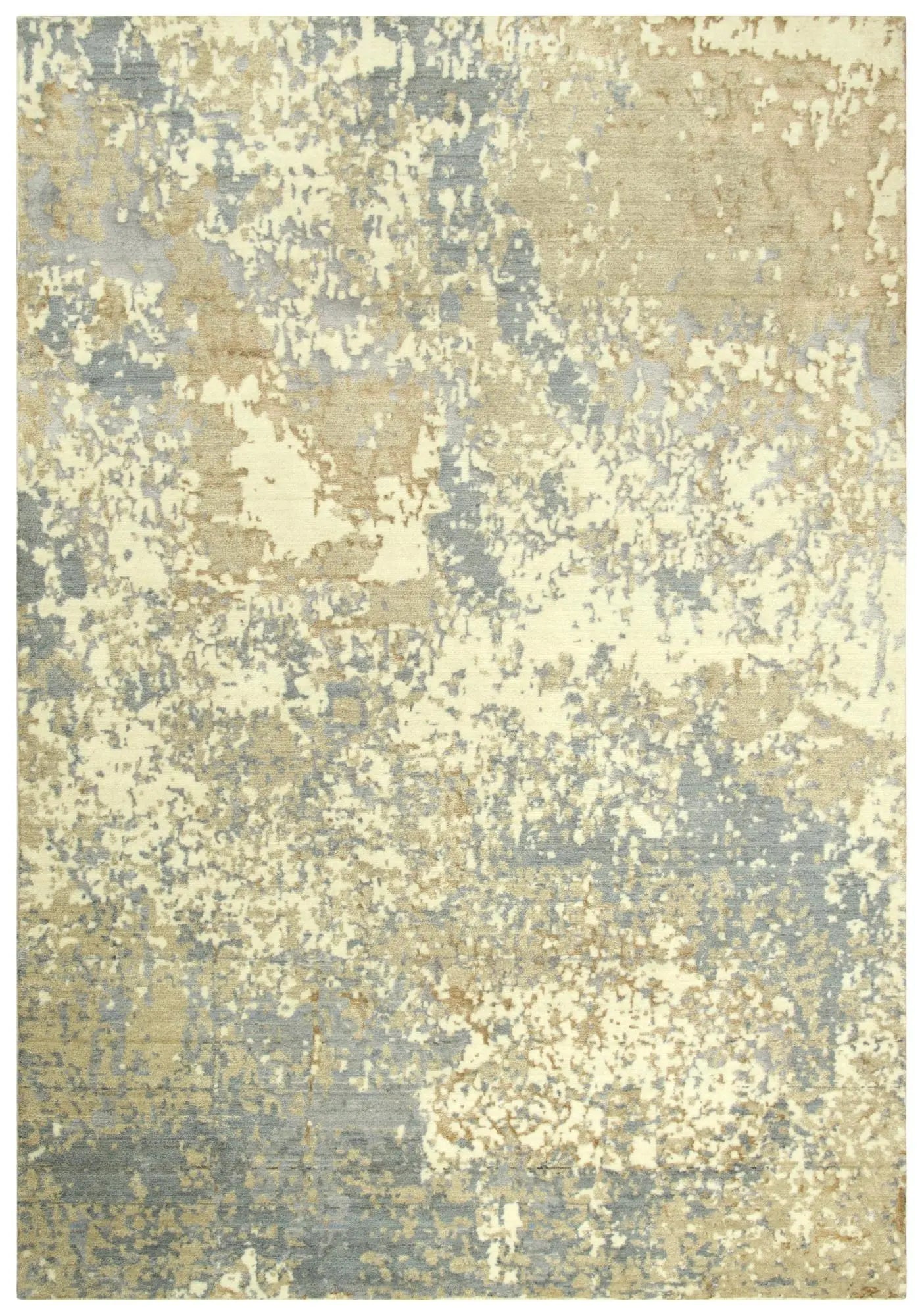 10' X 13' Beige Gray And Ivory New Zealand Lambs Wool Abstract Hand Carved Handmade Area Rug Homeroots Home Decor