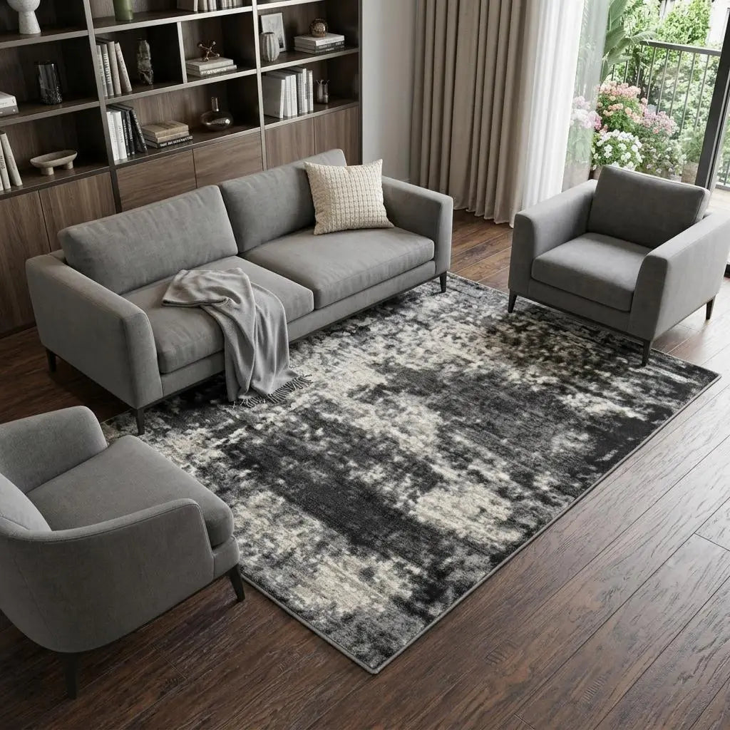 10' X 13' Beige Taupe Tan Gray And Dark Gray Abstract Area Rug Homeroots Home Decor