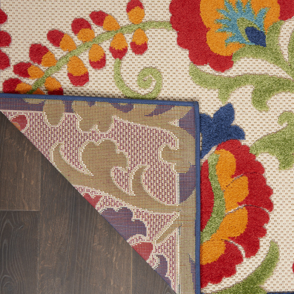 10' X 13' Blue And Beige Indoor Outdoor Area Rug - GreatEagleInc