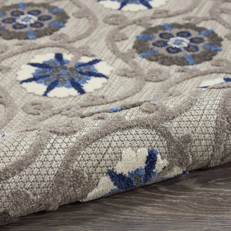 10' X 13' Blue And Gray Indoor Outdoor Area Rug - GreatEagleInc