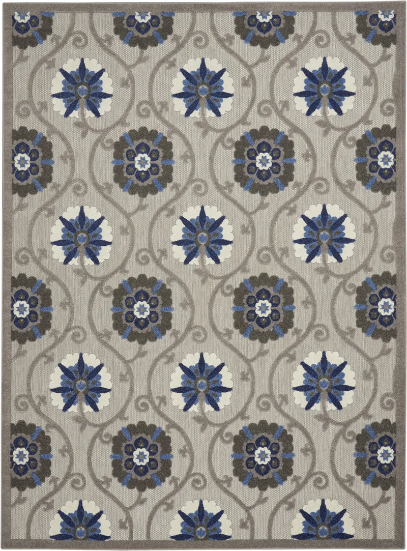 10' X 13' Blue And Gray Indoor Outdoor Area Rug - GreatEagleInc