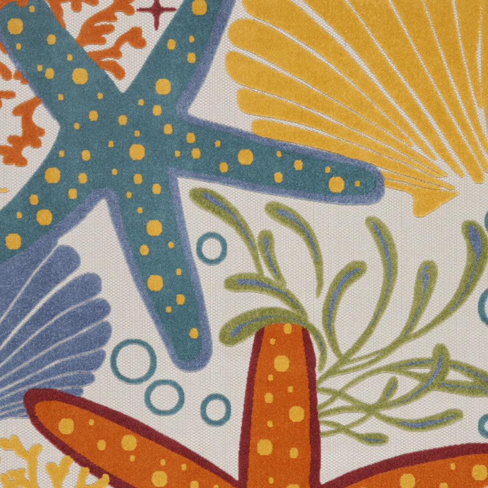 10' X 13' Blue And Yellow Indoor Outdoor Area Rug - GreatEagleInc