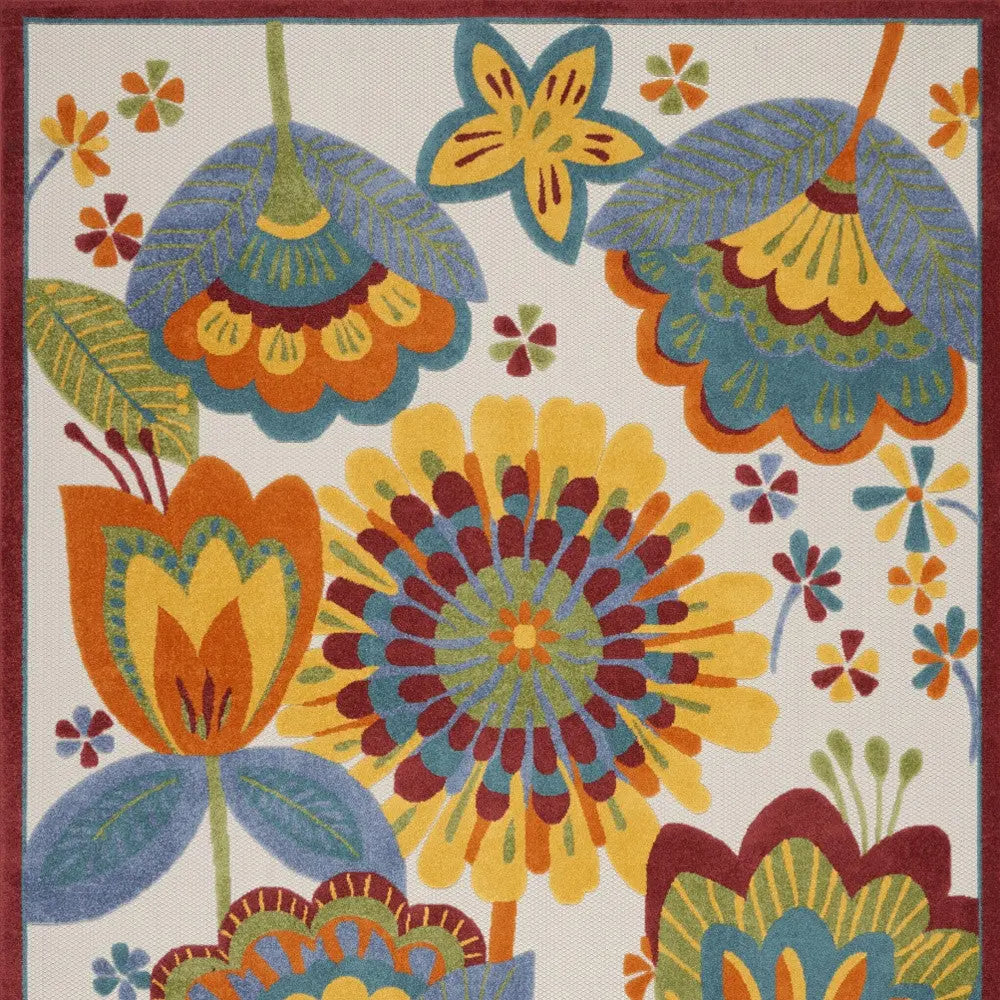 10' X 13' Blue And Yellow Indoor Outdoor Area Rug - GreatEagleInc