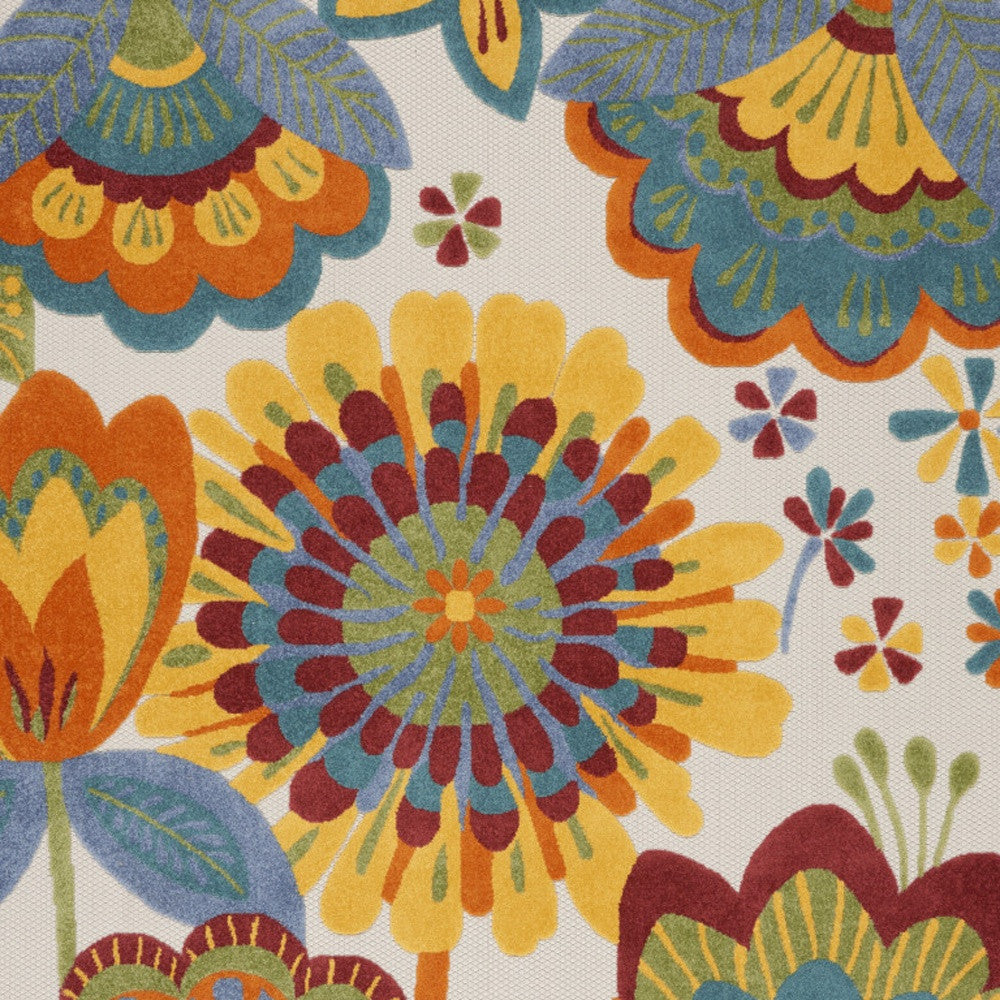 10' X 13' Blue And Yellow Indoor Outdoor Area Rug - GreatEagleInc