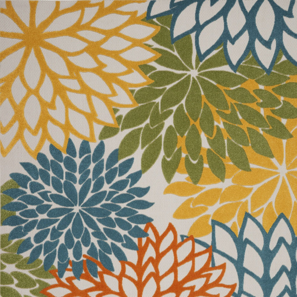 10' X 13' Blue And Yellow Indoor Outdoor Area Rug - GreatEagleInc